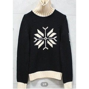 CHANEL & Karl Lagerfeld 2008 08A Snowflake Intarsia Sweater Jumper CC Logo Sz 34
